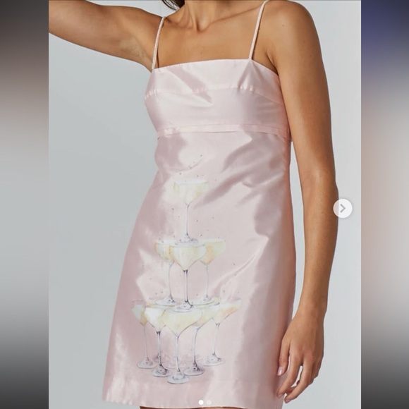 Rachel Antonoff champagne Gwen party mini dress with pearl embellishments sz 10 - Picture 3 of 8